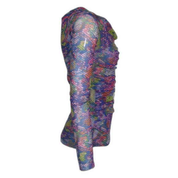 BLACK SAKS FIFTH AVE Python Tunic, XXS, Nylon Mesh, Rainbow Snakeskin - Picture 5 of 12